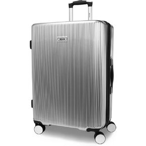 World Traveler Dejuno Monarch Lightweight Hardside Polycarbonate Expandable Spinner Luggage with TSA Lock, Iron Blue, 26-inch