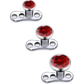 Ruifan ASTM F136 Titanium Dermal Piercing Jewelry 16G Jeweled Cubic Zirconia Dermal Anchor Top 2mm 3mm 4mm Titanium Base Piercing Jewelry For Women Men in Saudi Arabia