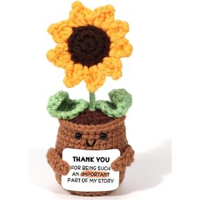 AICase Gifts for Dad Fathers Day from Daughter Son Graduation Gifts Funny Positive Sunflower Emotional Support Nuggets Crochet Handmade Teacher Appreciation Thank You Gifts for Teacher/Coworker/Mom