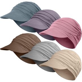 6 Pcs Chemo Cancer Hat for Women Breathable Bamboo Newsboy Baseball Cap Soft Headwear for Cancer Patient Hair Loss