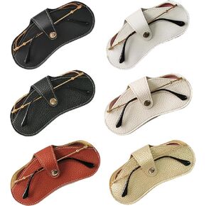 6 Pcs Leather Sunglasses Bag Glasses Storage Case Portable Eyeglass Case for Travel, Fashion Glasses Bag Eyewear Protective Cover for Daily Use