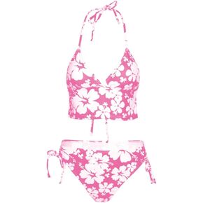 COZYEASE Women's 2 Piece Floral Bikini Sets Drawstring Side Backless Halter Bathing Suits Summer Swimwear