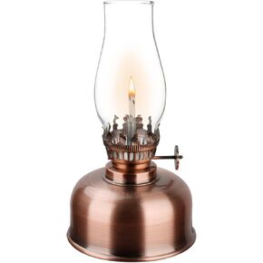 Retisee Oil Lamp, Rustic Kerosene Lamp Lantern, Indoor Vintage Clear Glass Kerosene Lamp with Oil Wick, Perfect for Home Decor and Lighting