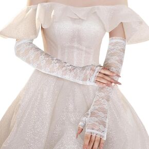 Lace Arm Gloves for Women, Long Fingerless Lace Sleeves for Wedding Tea Party Pattern Engagement Dress
