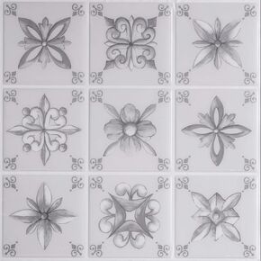 Main Street Creations 4-Sheet Kitchen Backsplash Tiles Peel and Stick. Renter Friendly Backsplash in Neutral Floral Mosaic Design. Self Stick Wall Tiles for Your Home and Art Projects.