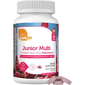 Zahler Kids Multivitamin Chewable Vitamin Tablet - Complete One Daily Kids Vitamins Supplement - Contains 20+ Minerals & Vitamins for Kids & Toddlers - Kosher Multivitamins Cherry Flavor (90)