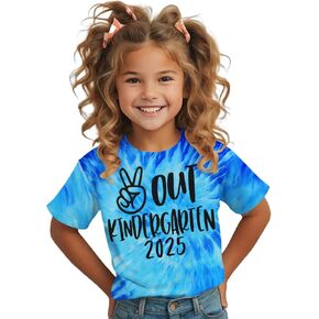 MODNTOGA Kids Girl Boy Peace Out Kindergarten Shirt 2025 Kindergarten Graduation T-Shirt Last Day of School Summer Tee Tops