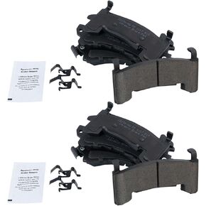 TRQ Brake Pads Ceramic متوافقة مع 1979-1985 Buick Riviera Cadillac Eldorado 1980-1985 Seville 1982-1988 Chevrolet Camaro 1982-1985 Oldsmobile Toronado Pontiac Firebird