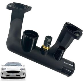 Thermostat Cover Outlet Pipe with Sensor for Jaguar XK8 All 1997-2003, XJ8 All 1997-2003, Vanden Plas Base Sedan 4-Door 1997-2003 ‎96JV8A504BD AJ85885 LNA1600AA