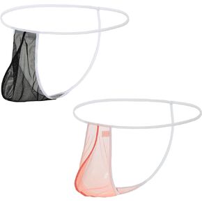 Mens Sexy Sheer G-String Thong Underwear Male See Through Mesh T-Back Thong