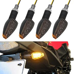 إشارات انعطاف الدراجة النارية 4pcs دراجة نارية وميض LED إشارات الدوران Kit 14LEL 12V مؤشر دراجة نارية وميض الأجزاء الأمامية الإكسسوارات المصباح العنبر هوندا ياماها كاواساكي سوزوكي