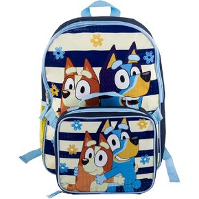 Fast Forward Bluey Backpack And Detachable Lunchbox - 15" - Bandit and Chilli - Adjustable Straps