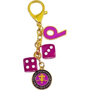 2025 Feng Shui "Power Of 9" Windfall Keychain Purple Dice Number 9 keychain
