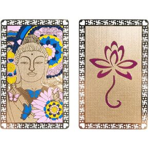 DMtse Chinese Feng Shui Buddha Amulet Card for Meditation Good Luck Wealth Success and Protection