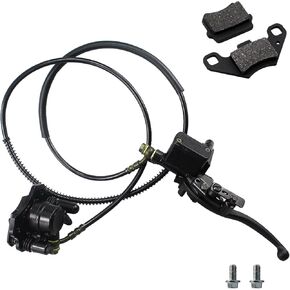 PRO BAT Rear Hydraulic Disc Brake Caliper Hand Brake Master Cylinder Caliper with Brake Pads Assembly for 50cc 70cc 90cc 110cc 125cc Quad Bike ATV, Red