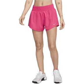 Nike One Women's Dri-FIT Mid-Rise 3" Brief-Lined Shorts (Aster Pink, DX6010-629) Size Large