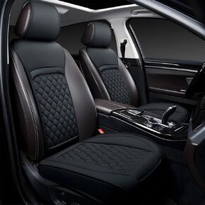 Front Car Seat Covers for Hyundai,Leather Waterproof Seat Protector Custom Fit Hyundai Sonata Elantra Santa Fe Santa Cruz Tucson Palisade Veloster,2 Pack,Black