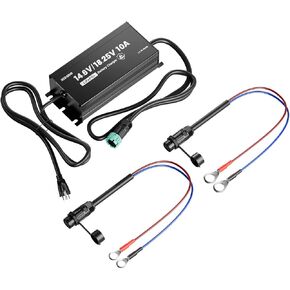 Redodo 14.6V/18.25V 10A Lithuim Battery Charger لبطارية فوسفات الحديد الليثيوم ، ودعم الشحن السريع ، مع تصميم مقاوم للماء IP65 ، ومؤشرات LED ، مصممة لبطارية LifePo4 العميقة للدورة العميقة