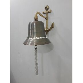 8 "النحاس النحاسي العتيقة 1912 السفينة البحرية جرس بيل ديكور ريفي خمر ديكور ديكور هدايا عيد الميلاد أجراس عيد الميلاد