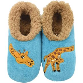 Snoozies Pairable Slipper Socks - Funny House Slippers for Women, Non-Slip Fuzzy Slipper Socks - Giraffe - Small