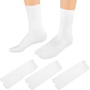 3pack Japanese Tabi Socks, White Flip Flop Socks, Ninja Slippers Breathable Unisex