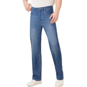 Mens Lyocell Loose Fit Jeans Business Casual Thin and Light Summer Baggy Denim Pants