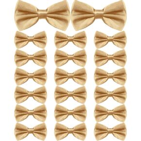 20 Pieces Bow Ties for Men, Formal Satin Solid Tuxedo Bow Ties Adjustable Length Pre Tied Bow Ties for Wedding Celebration in Saudi Arabia