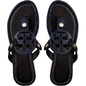 GORGLITTER Women's Summer Beach Flat Flip Flops Sandals Open Toe Cut Out Studded Slide Sandals