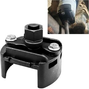 Adjustable Oil Filter Wrench Removal Tool, 60-80 mm (2.36-3.15 inch) Heavy Duty Oil Filter Tool with 2 Serrated Jaws, 1/2" Drive Cap Style Oil Filter Socket Wrench, Oil Filter Remover Tool (60-80 mm)