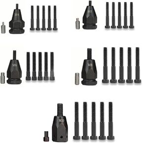 Self-Locking Metric Rivet Nut Gun Heads, Spare Mandrel Heads, Rivet Nut Tool Mandrels M4-M5-M6-M8-M10 for Cordless Rivet Nut Gun Pneumatic Rivet Nut Gun, 2in1 Rivet Tools