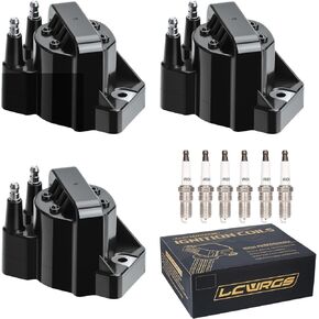 3x Ignition Coil Pack و 6 x Spark Plugs تناسب 3.8 V6 Buick Lesabre Regal Park Avenue Chevy Impala Monte Carlo Pontiac Grand Prix Firebird Bonneville Oldsmobile DR39 D555 5C1058 C8499