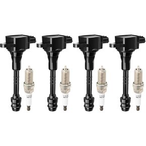 ECCPP UF351 4 ignition coils with 4 iridium Spark Plugs for Nissan 2002 2003 2004 2005 2006 Sentra 1.8L L4 UF351 22433-6N015 C1397
