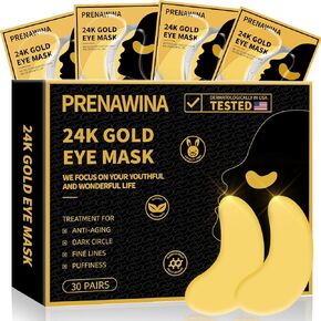 Under Eye Patches for Puffy Eyes Treatment 24 Pairs, 24K Gold Under Eye Masks for Dark Circles and Puffiness, Eye Gel Pads w/Collagen, Hyaluronic Acid, Rose Essence, Vitamins for Eye Bags Treatment in Saudi Arabia