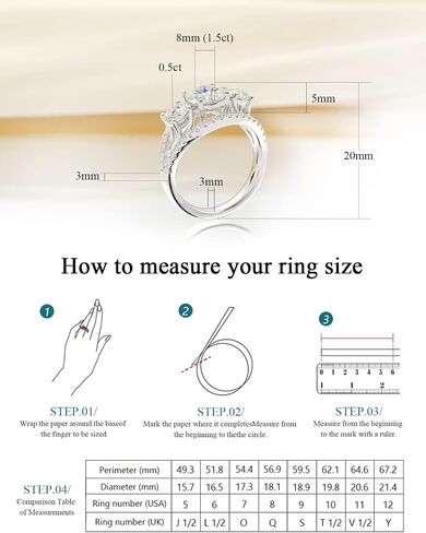 2ct Emerald Cut Moissanite Engagement 3-Stone Ring For Women 18 K White Gold Plated S925 Sterling Silver Vintage Flowers Hollow Ring For Her in Saudi Arabia
