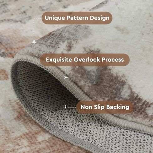 tchido Area Rug 5x7 Rugs for Living Room- Abstract Soft Living Room Rug-Non Slip Carpet-Machine Washable Rug for Bedroom Dining Room Home Office Modern Rugs Light Grey/Brown/Beige in Kuwait