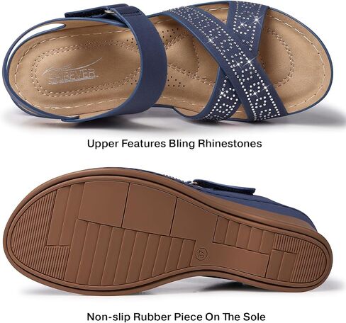 منصة SHIBEVER WIDGE WEDGE SANDALS: دعم قوس مريح الأنيق - Summer Open Toe Women Sandals in Kuwait