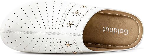 Closed Toe Clogs for Women Slip-On Mules: Comfortable Women's Mule & Clog with Carved Floral Design in Kuwait