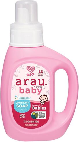 صابون غسيل Arau Baby - لطيف جدًا للأطفال، يعتمد على الصابون وليس منظفًا، تم اختباره من قبل أطباء الجلدية، زيوت عطرية، لا يحتوي على مواد سطحية صناعية - لافندر (27 أونصة سائلة - عبوة من قطعة واحدة) in Kuwait