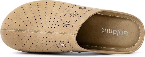 Closed Toe Clogs for Women Slip-On Mules: Comfortable Women's Mule & Clog with Carved Floral Design in Kuwait