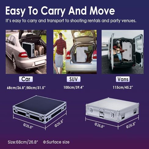 ZANOGI 360 Photo Booth Machine with Software for Parties,360 Slow Motion Camera Booth with Deluxe Suit and Custom Logo,Controlled by Remote Or App (45.2"/115cm，Black Flight Case) in Kuwait