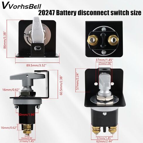 Disconnect Switch 12V 24V 36V with Lockout Plate，20247 Battery Cut Off Switch 500A High Current Battery Kill Switch Compatible with Polarity Negative Kill Switch for Cars, Boats, RVs in Saudi Arabia