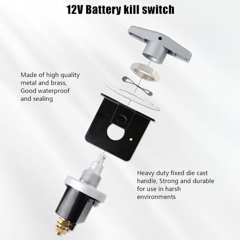 Disconnect Switch 12V 24V 36V with Lockout Plate，20247 Battery Cut Off Switch 500A High Current Battery Kill Switch Compatible with Polarity Negative Kill Switch for Cars, Boats, RVs in Saudi Arabia