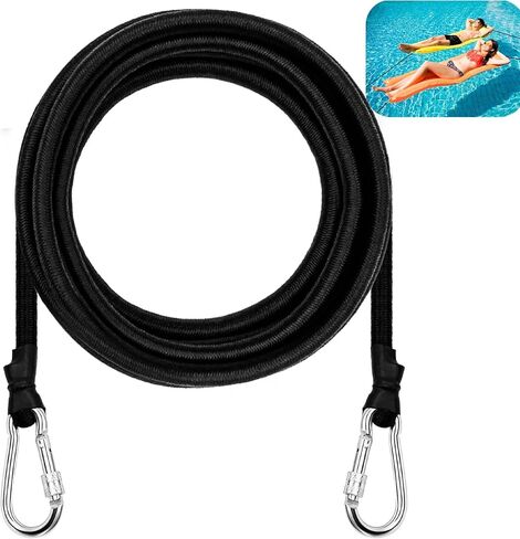 118 Inch Foam Water Pad Mat Bungee Cord Lily Pad Bungee Cord with 2 Stainless Steel Carabiners Foam Lake Mat Cord Floating Mat Tether Kit for Secure Mooring in Kuwait
