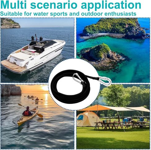 118 Inch Foam Water Pad Mat Bungee Cord Lily Pad Bungee Cord with 2 Stainless Steel Carabiners Foam Lake Mat Cord Floating Mat Tether Kit for Secure Mooring in Kuwait