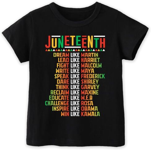 القمصان Juneteenth القمصان-قميص Juneteenth الصغير ، تي شيرت بأكمام قصيرة للأولاد والبنات الصغار ، تتراوح أعمارهم بين 2 و 8 سنوات in Kuwait