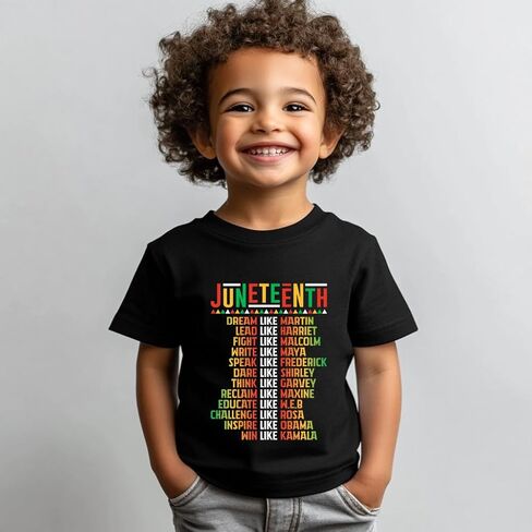 القمصان Juneteenth القمصان-قميص Juneteenth الصغير ، تي شيرت بأكمام قصيرة للأولاد والبنات الصغار ، تتراوح أعمارهم بين 2 و 8 سنوات in Kuwait
