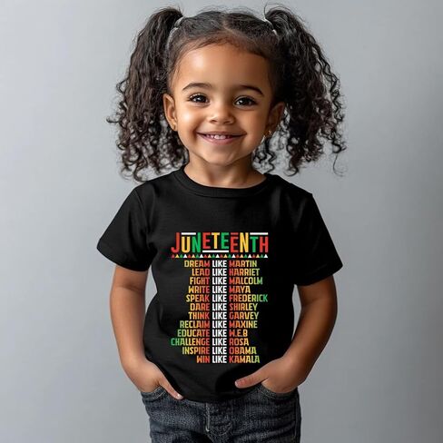 القمصان Juneteenth القمصان-قميص Juneteenth الصغير ، تي شيرت بأكمام قصيرة للأولاد والبنات الصغار ، تتراوح أعمارهم بين 2 و 8 سنوات in Kuwait