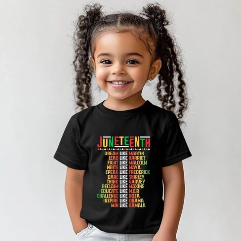 القمصان Juneteenth القمصان-قميص Juneteenth الصغير ، تي شيرت بأكمام قصيرة للأولاد والبنات الصغار ، تتراوح أعمارهم بين 2 و 8 سنوات in Kuwait