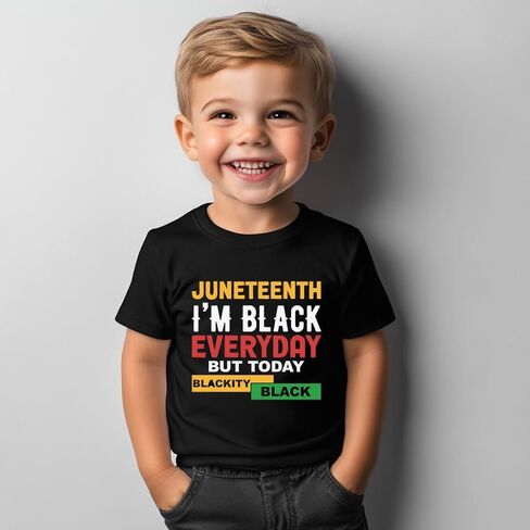 Juneteenth Shirts Kids – Toddler Juneteenth Shirt, Short-Sleeve T-Shirt for Toddler Boys & Girls, Ages 2-8 in Kuwait