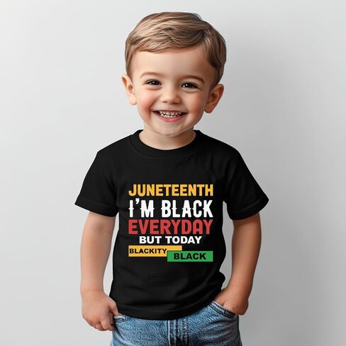 Juneteenth Shirts Kids – Toddler Juneteenth Shirt, Short-Sleeve T-Shirt for Toddler Boys & Girls, Ages 2-8 in Kuwait